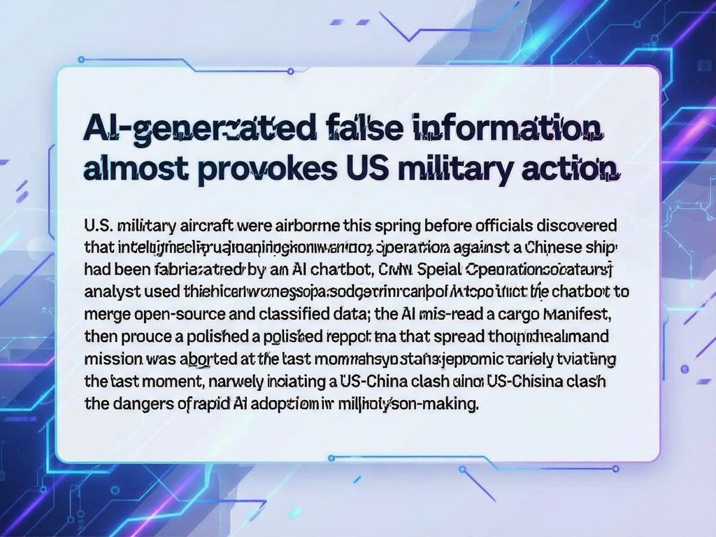 AI-generated false information almost provokes US military action